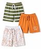 Babyhug Cotton Knit Mid Thigh Striped & Animal Printed Shorts Pack Of 3 - Multicolor