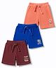 Babyhug Cotton Single Jersey Knit Mid Thigh Shorts with Dino & Cub Print Pack Of 3 - Multicolour