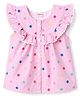 Babyhug Cotton Woven Sleeveless Striped Top With Schiffli Detailing & Polka Dots Print - MUlticolor