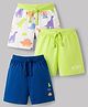 Babyhug Single Jersey Knit Mid Thigh Shorts With Dino Print Pack of 3 - Multicolor