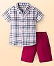 Babyhug Cotton Woven Half Sleeves Checks Shirt & Shorts Set - Multicolor