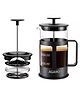 AGARO Delite French Press Coffee & Tea Maker with Borosilicate Glass Carafe, BPA-Free Lid Strainer and Heat-Resistant Sleeve, 600 ml -Black