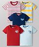 Babyhug Cotton Knit Half Sleeves Striped & Printed T-Shirts Pack of 5 - Multicolor