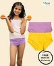 THE COVER UP PROJECT Modal Knit Pack Of 2 Solid Hipster Panties With Iron On Stickers - Yellow & Lilac