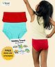 THE COVER UP PROJECT Modal Knit Pack Of 2 Solid Hipster Panties With Iron On Stickers -  Red & Light Blue