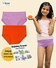 THE COVER UP PROJECT Modal Knit pack Of 2 Solid Hipsters Panties With Iron On Stickers - Orange & Lilac