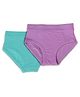 THE COVER UP PROJECT Modal Knit Pack Of 2 Solid Hipsters Panties With Iron On Stickers -   Light Blue & Lilac