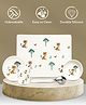 Mi Arcus Kids Jungle Animal Print Silicone Dinner Set with Plate, Bowl, Glass, Spoon & Mat- Cream