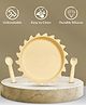 Mi Arcus Soft Silicone Sun Plate Spoon & Fork Feeding Set-  Yellow