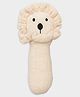 Mi Arcus 100%  Cotton Gentle, Lightweight & Easy to Grip Lion Soft Rattle Toy for Babies-Peach - Height 7 Inches