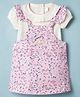 WOW Clothes Woven Frock & Half Sleeves Inner Tee With Floral Print - Pink