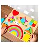 ARCADE TOYS Colorful Wooden Shape Sorting and Puzzle Boardwith Rainbow Pieces and Markers, (Multicolor)
