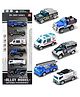 ARCADE TOYS Die-Cast  Police Vehicle Toy Set  6-Pack Police, Ambulance & Fire Rescue Trucks, Pull-Back Mini Cars for Kids, Metal Body, Creative Role-Play Toys for Boys & Girls (colour may vary)