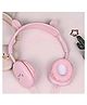 ARCADE TOYS Earphone for Kids, 3.5mm Jack On Ear Wired Cute Rabbit Headphone, Stereo with Mic Earphone, Stylish Headphones for Girls/Boys, Birthday Gift for Girls (Pink Bunny)