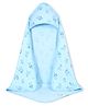 Doodle Poodle 100% Cotton Interlock Knit Hooded Printed Bath Towel With Bear Print L 76 x B 73 cm -  Blue