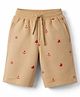 Pine Kids Looper Above Knee Length Shorts with Anchor Print - Tan