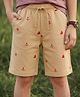 Pine Kids Looper Above Knee Length Shorts with Anchor Print - Tan