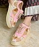 HVNLY by shoetopia Pearls Beads & Sequins Embellished Lace Up Shoes - Pink