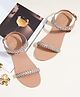 HVNLY by shoetopia Crystals Embellished Buckle Closure Sandals - Beige