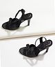 HVNLY by shoetopia Textured Buckle Closure Heel Sandals - Black