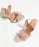 HVNLY by shoetopia Bow Applique Detailed Heel Sandals - Rose Gold