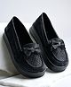 HVNLY by shoetopia Bow Detailed Loafers - Black