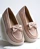 HVNLY by shoetopia Bow Detailed Loafers - Rose Gold