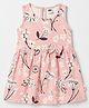 Teddy Cotton Knit One Piece Dresses/Frocks Sleeveless Floral Pink 6-9 Months