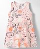 Teddy Cotton Knit One Piece Dresses/Frocks Sleeveless Floral Pink 12-18 Months