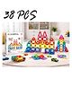 NEGOCIO 38 Pcs Magnet Tiles Building Blocks for Kids Magnetic Educational Learning STEM- PACK OF 1 - COLOR MAY VARY