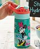 Disney by Gluman Maho Stainless Steel Water Bottle Easy Carry, Leak Proof Straw, Vacuum Insulated With Minnie Print 300 ml - Sea Green