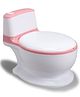 Potty Training Toilet for Toddlers - White Pink| Realistic Design| Storage Tank for Wipes and Tissues| Removable Bowl| Soft Seat| Splash Guard| Easy to Clean and Maintain