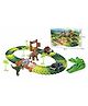Sanjary 86 Piece Dinosaur Adventure Track Set With Cars Animals Flexible Racing Track Lights Fun Educational Toy For Kids color design may vary