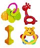 Sanjary Baby Rattle Toy Set Colorful Animal Shaped Teethers With Sound & Newborn Infant Development - Pack of 4
