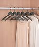 STOR Wooden Shirt Hanger with Ribbed Bar | Ash Gray | Set of 5