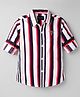 Ruff Poplin Woven Full Sleeves Striped Shirt - Red