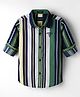 Ruff Poplin Woven Full Sleeves Striped Shirt - Green