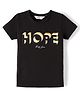 Ruff Cotton Lycra Knit Half Sleeves Text Printed T-Shirt - Black