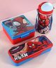 Marvel By SKI Spider-Man Saturn 3D Printed Back to School Combo Set With Lunch Box Water Bottle & Pencil Box - Royal Blue & Red