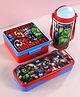 Marvel By SKI Saturn 3D Printed Avenger Back to School Combo Set With Lunch Box, Water Bottle & Pencil Box  Red & Blue