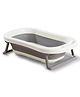 Babyhug Foldable Baby Bath Tub - Grey| Space-Saving Portable Bath Tub with Non-Slip Base| Drain Plug for Easy Cleaning| Ergonomic Design for Newborns & Toddlers| 024 Months| Durable Material