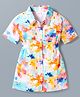 Babyhug Cotton Woven Half Sleeves Shirt Dress With Floral Print - Multicolor