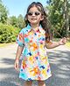 Babyhug Cotton Woven Half Sleeves Shirt Dress With Floral Print - Multicolor