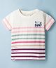 Ollypop Sinker Knit Half Sleeves Striped T-Shirt - Cream