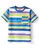 Pine Kids Cotton Knit T-Shirts Striped Round Neck Half Sleeves Multi Color 6-7 Years