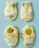 Child World Interlock Knit Mittens & Booties Set with Train Print - Lemon Yellow