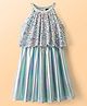 Hola Bonita Knit Sleeveless Halter Neck Shimmer Party Dress With Sequin Detailing - Mint