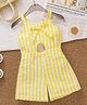 Mark & Mia Sleeveless Striped Jumpsuit With Bow Applique - Yellow