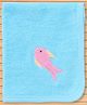 Child World Terry Knit Unisex Hand & Face Towels With Pink Fish Print L 31 x B 31 cm - Turquoise
