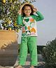 Somersault Cotton Knit Full Raglan Sleeves Heart Printed Top & Pants Set - Green & White